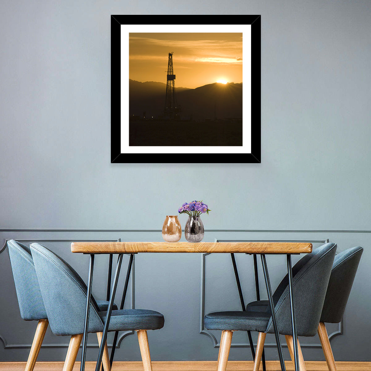 Sunrise Over Drilling Rig Wall Art
