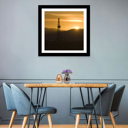 Sunrise Over Drilling Rig Wall Art