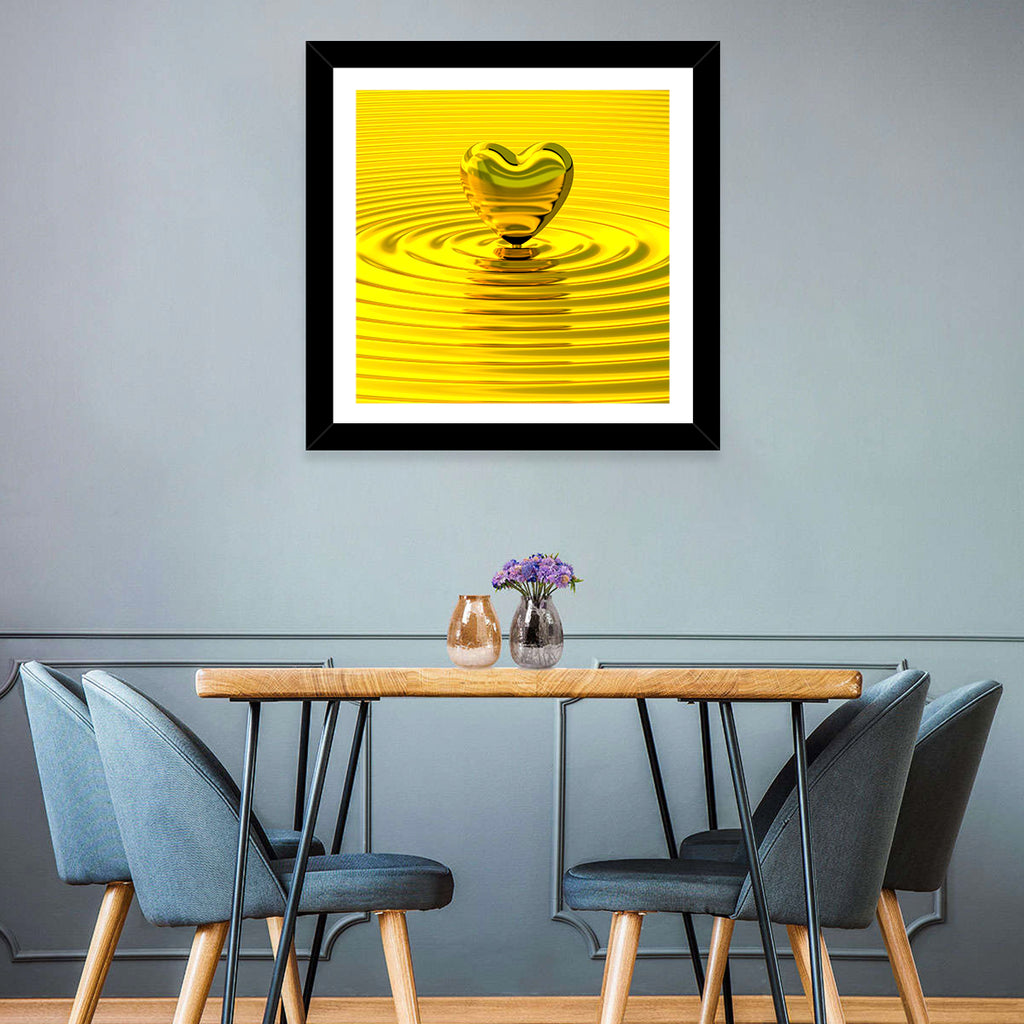 Golden Heart Ripples Wall Art