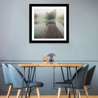 Wooden Pier on Foggy Lake Wall Art