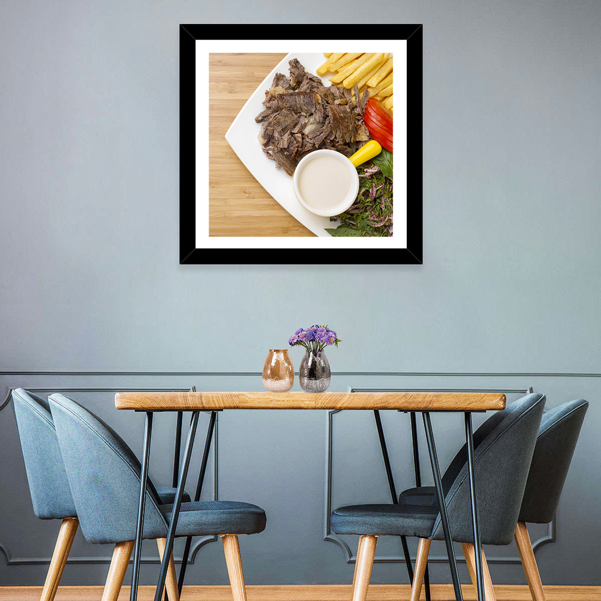Shawarma and Fries Flat Lay Wall Art