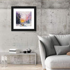 Golden Sunset Winter Stream Wall Art