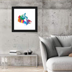 Colorful Canada Map Illustration Wall Art