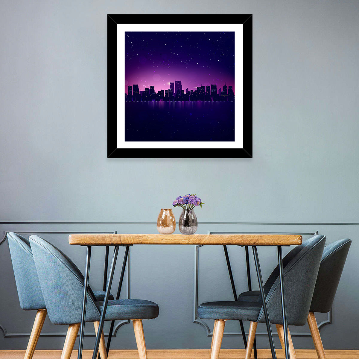New York Night Skyline Wall Art
