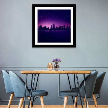 New York Night Skyline Wall Art