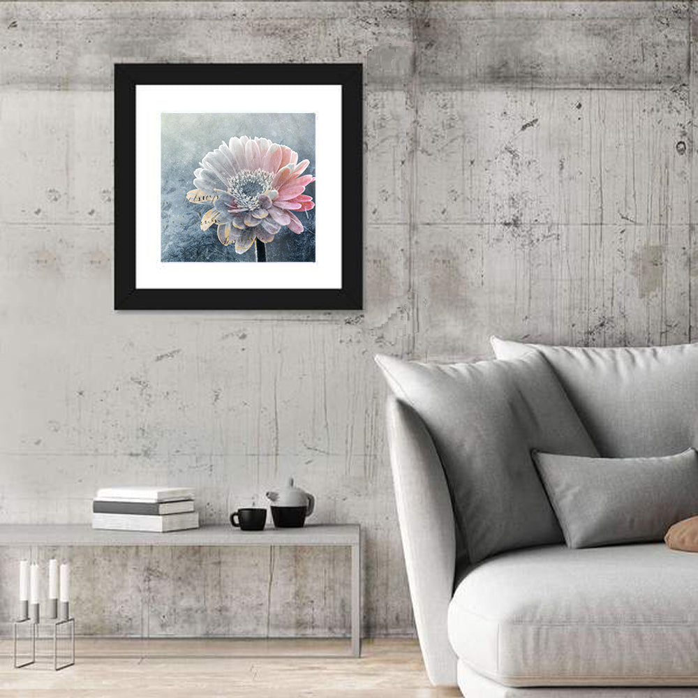 Winter Gerbera with Golden Script Wall Art