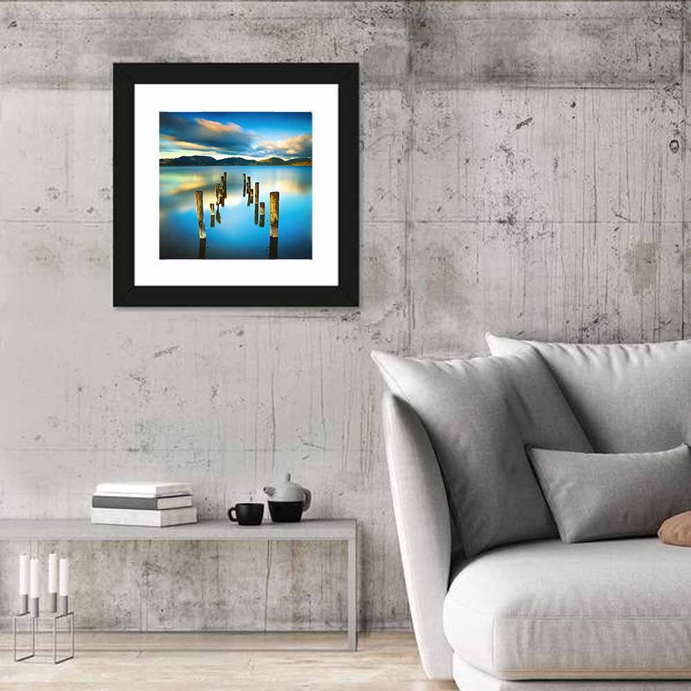 Wooden Pier On Lake Wall Art