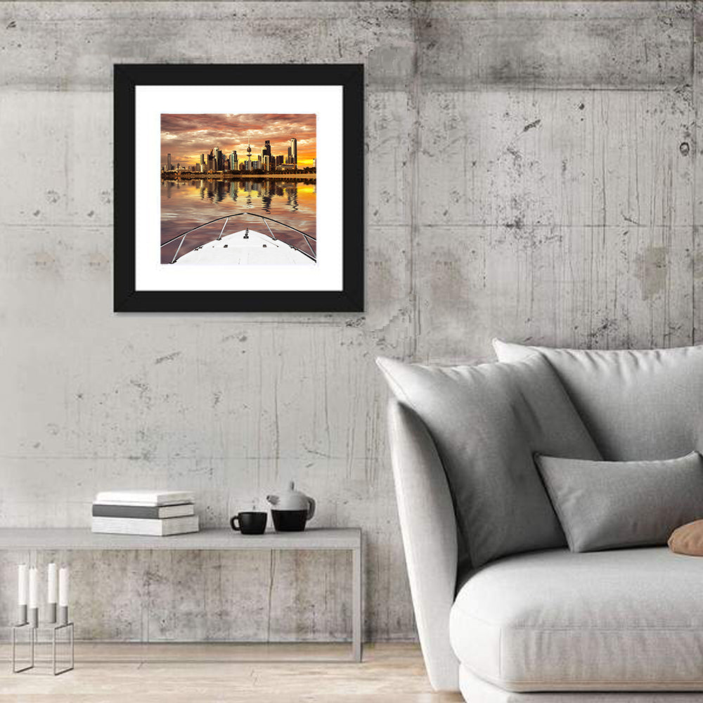 Kuwait City Skyline at Dusk Wall Art