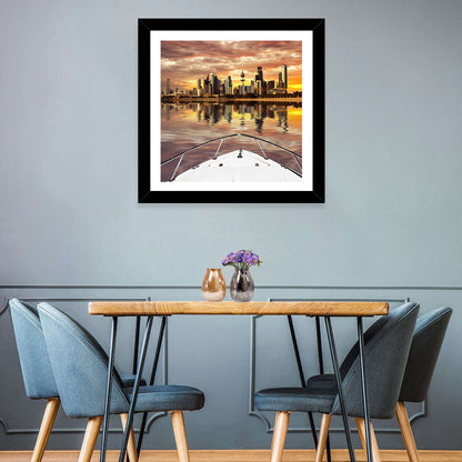 Kuwait City Skyline at Dusk Wall Art