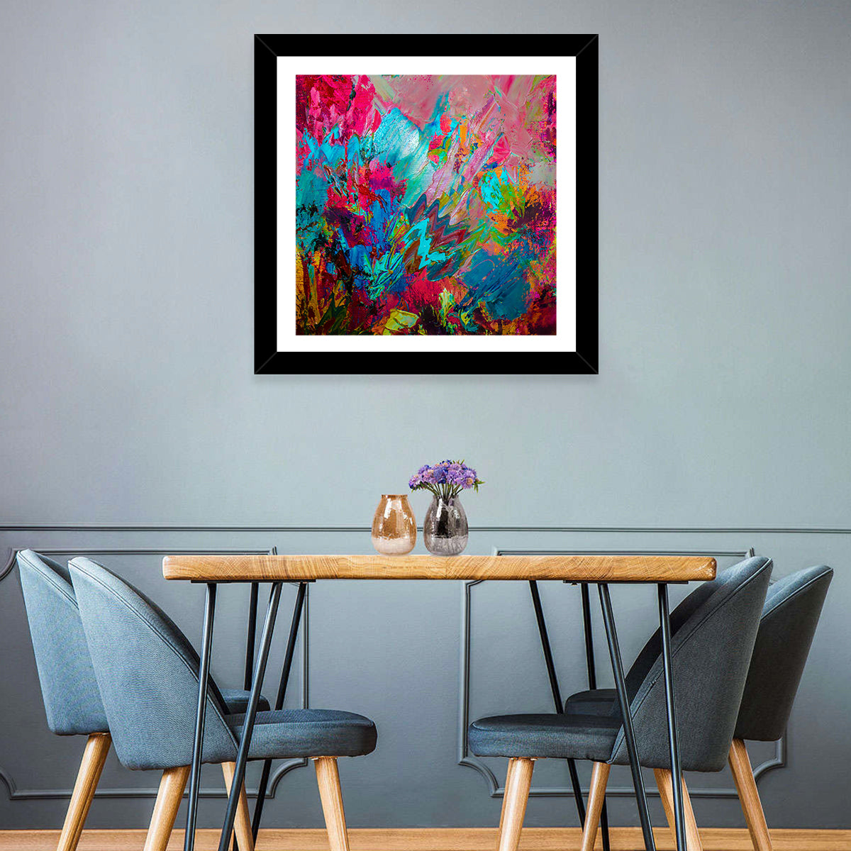 Vibrant Impasto Color Burst Abstract Wall Art