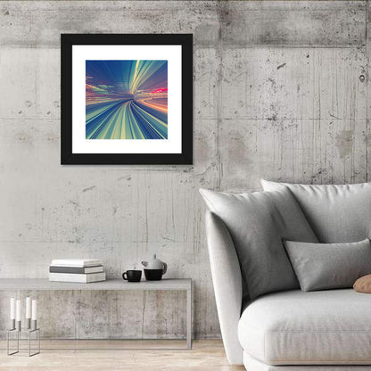 Monorail Night Light Trails Wall Art