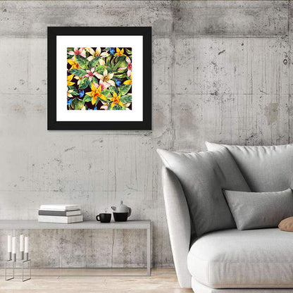 Leaves & Flowers Pattern Wall Art