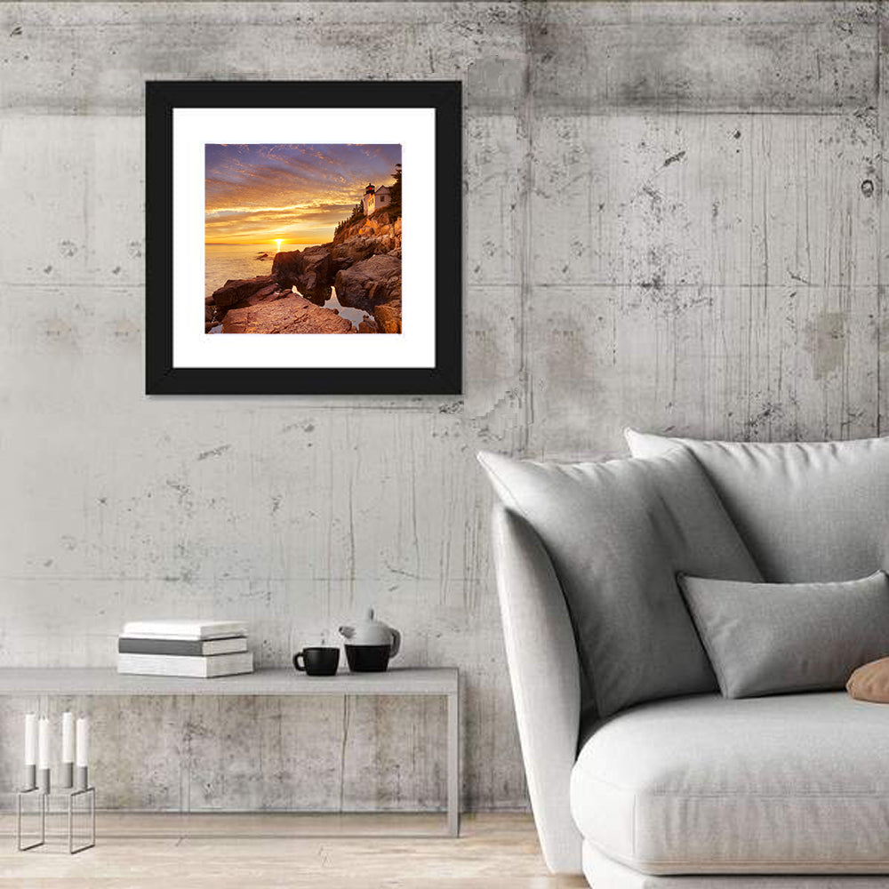 Bass Harbor Head Light at Sunset Wall Art