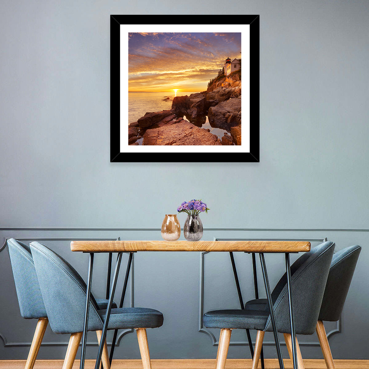 Bass Harbor Head Light at Sunset Wall Art