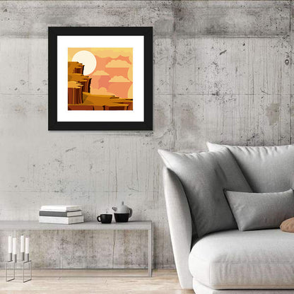 Geometric Canyon Sunrise Wall Art