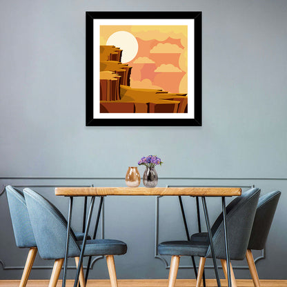 Geometric Canyon Sunrise Wall Art