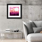 Saguaro Sunset Illustration Wall Art