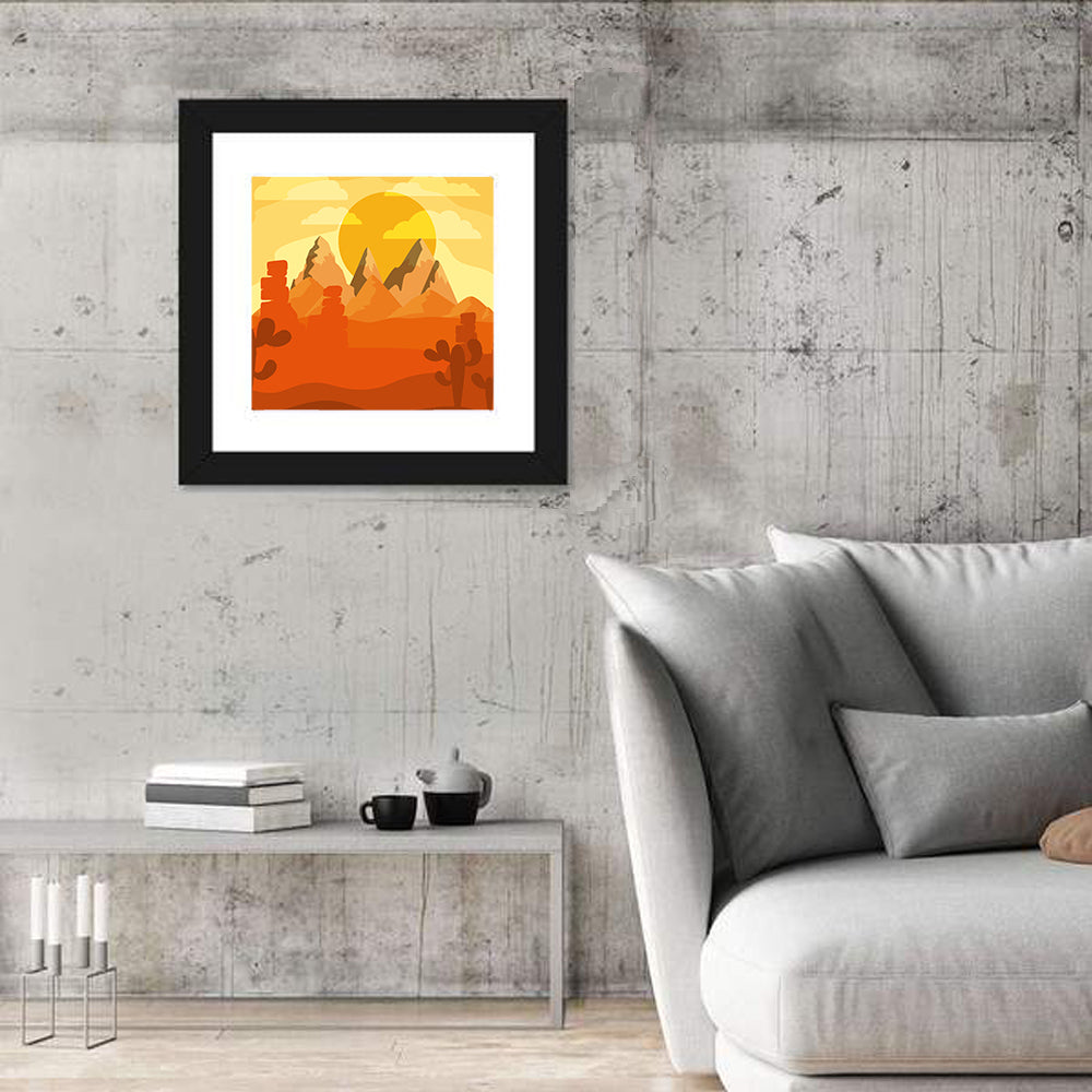 Desert Abstract I Wall Art in a room, square