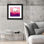 Magenta Desert Mountains Illustration Wall Art