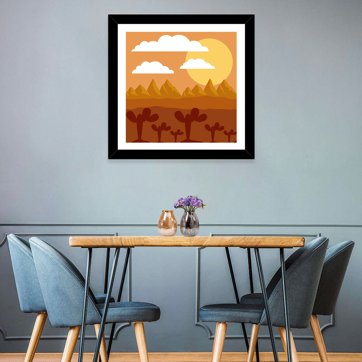 Desert Clouds Wall Art in a room, square