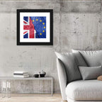 Divided Union Jack and Eu Flag Wall Art