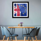 Divided Union Jack and Eu Flag Wall Art