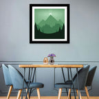 Geometric Mountain Sunset Illustration Wall Art