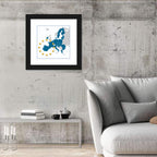 European Union Map with Stars Wall Art