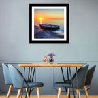 Rowboat Sunrise Seascape Wall Art