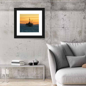 Oil Rig Sunset California Wall Art