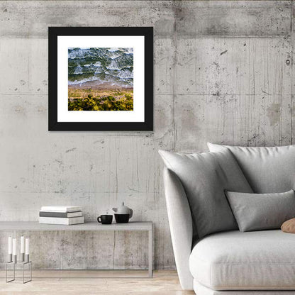 Aerial Waves Over Sandy Cliff Wall Art