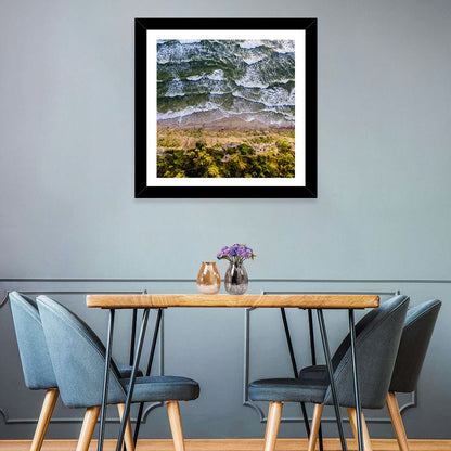 Aerial Waves Over Sandy Cliff Wall Art