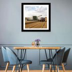 Wheat Harvest with Combine and Tractor Wall Art