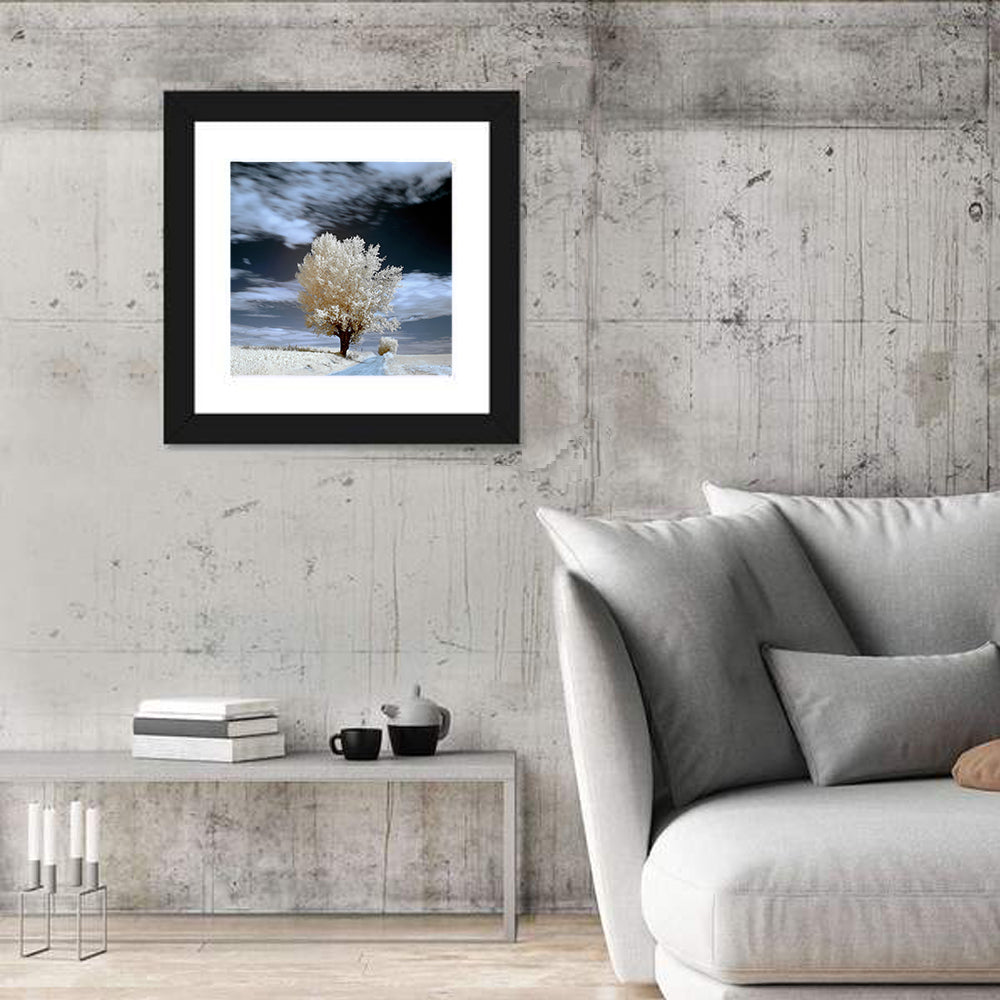 Infrared Winter Willow Tree Wall Art