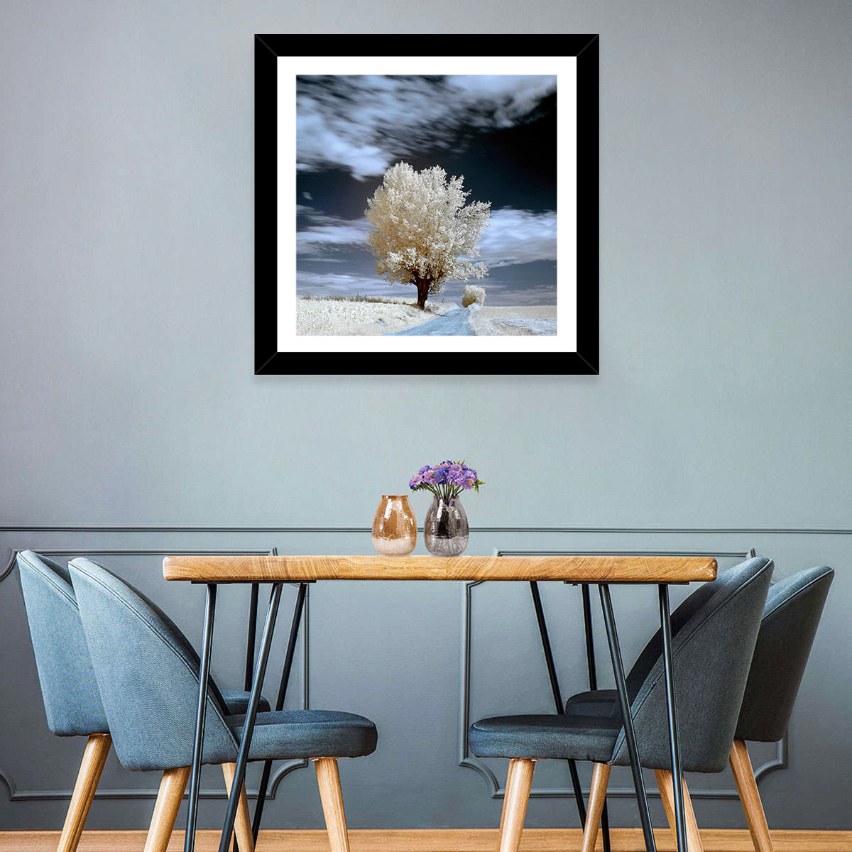 Infrared Winter Willow Tree Wall Art
