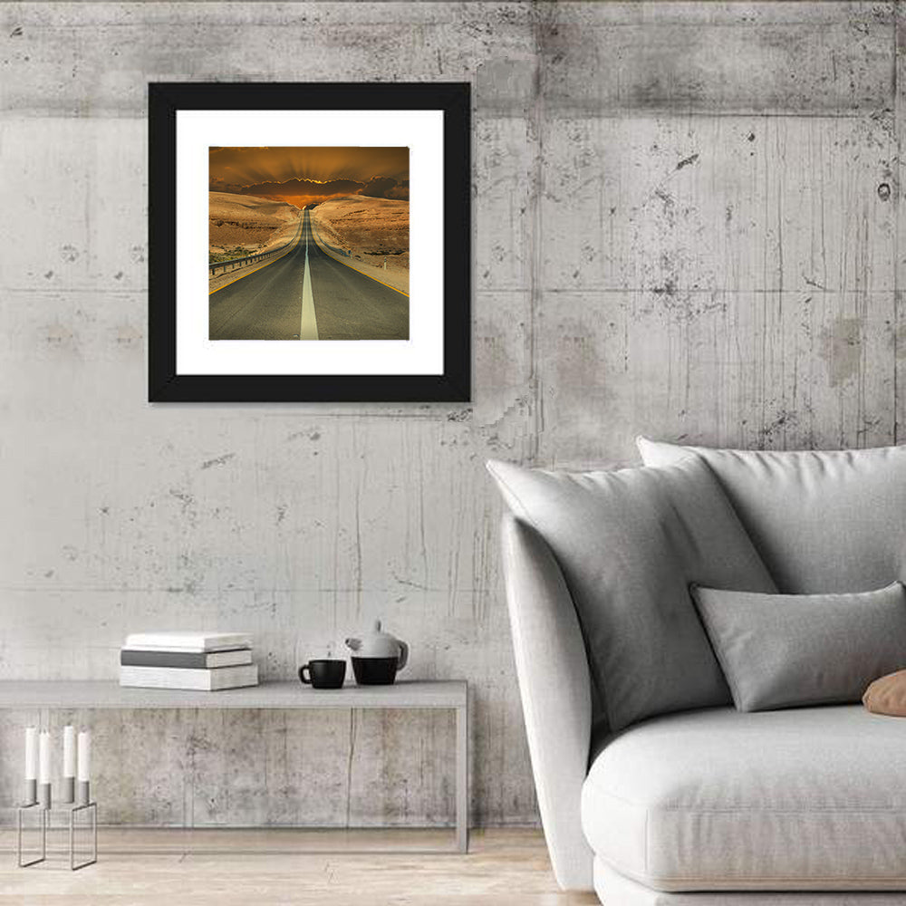 Negev Road at Sunset Wall Art