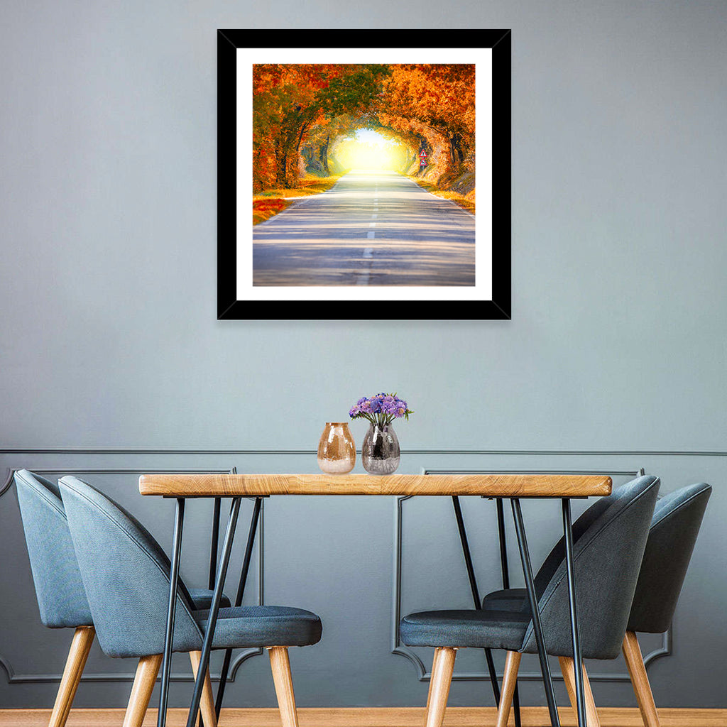 Golden Autumn Tree Tunnel Wall Art