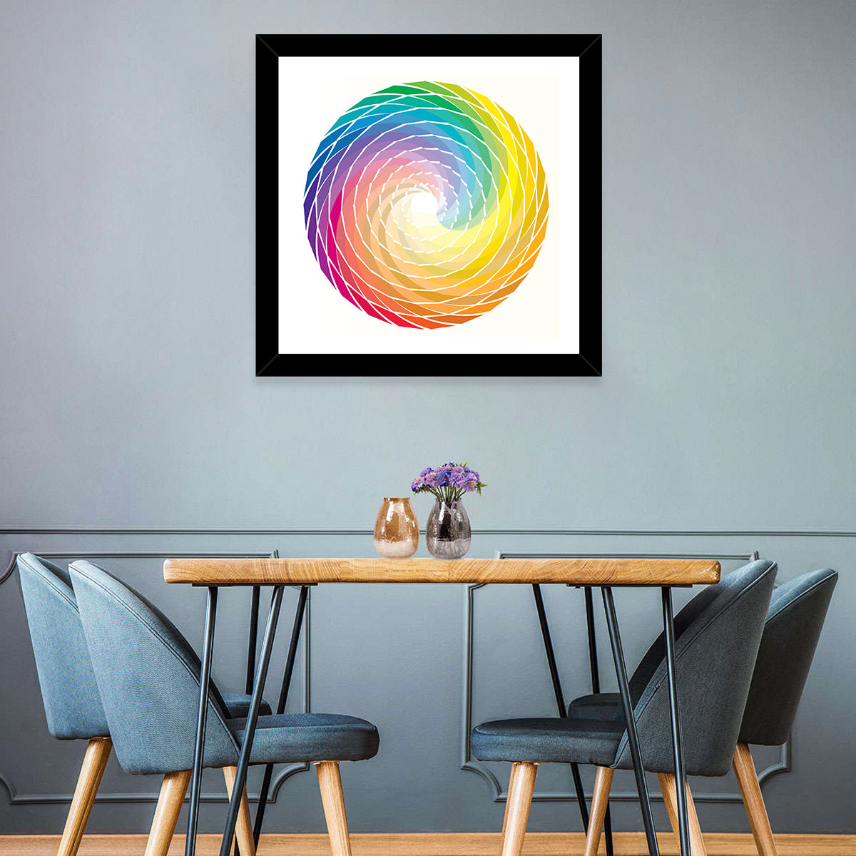 Radial Rainbow Spiral Wall Art