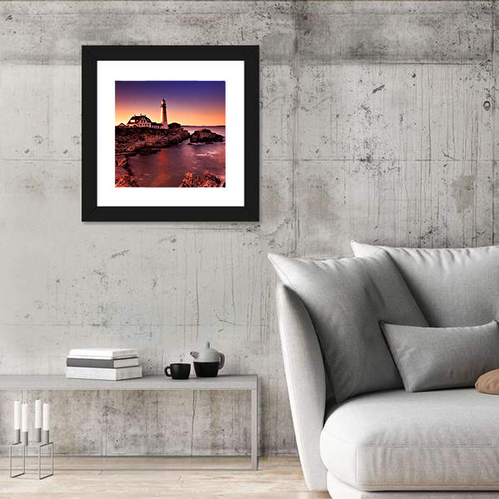 Portland Head Light at Dusk Wall Art