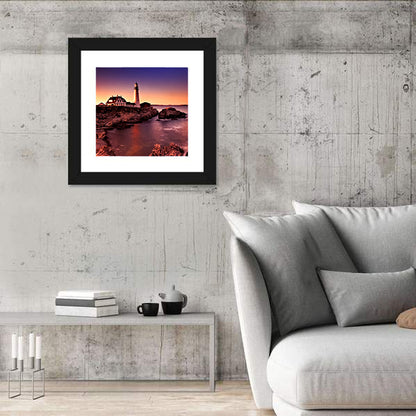 Portland Head Light at Dusk Wall Art