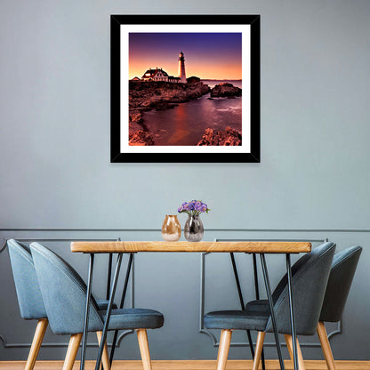 Portland Head Light at Dusk Wall Art