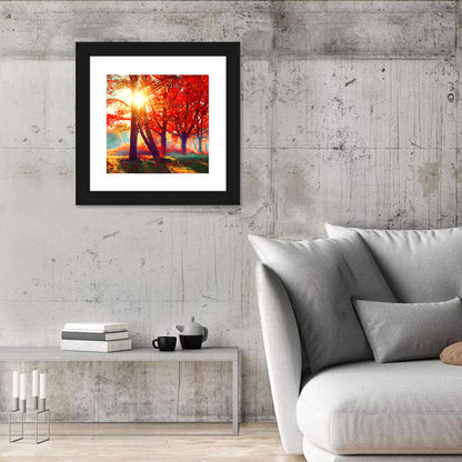 Autumn Park Sunrise Wall Art