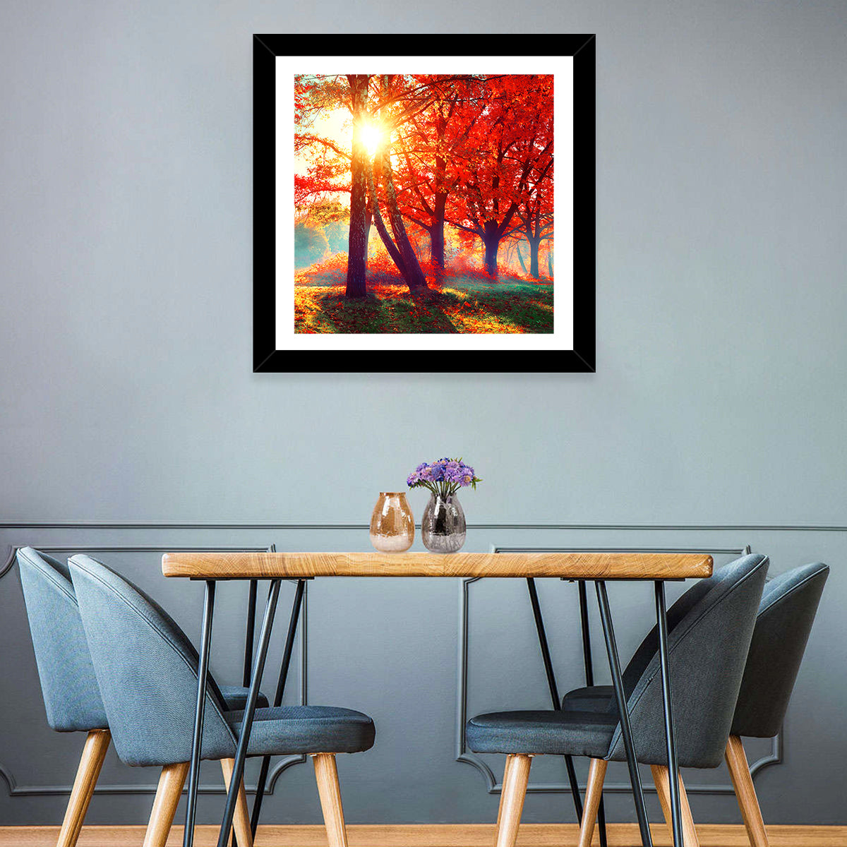 Autumn Park Sunrise Wall Art