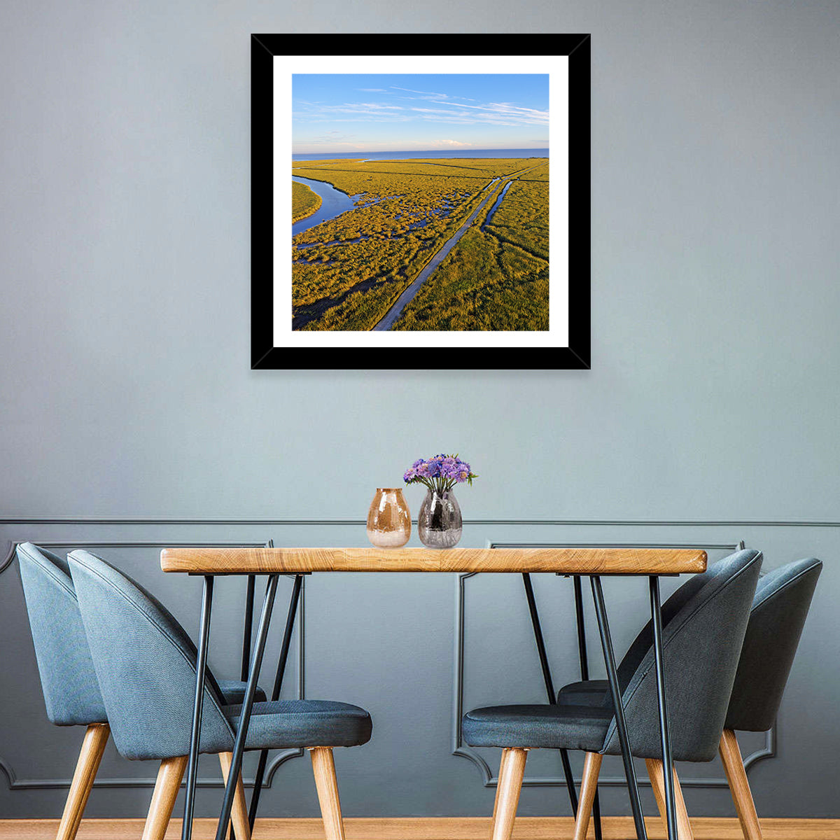 Delaware Bay Marshland Aerial Wall Art