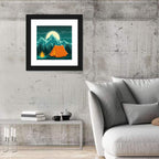 Moonlit Campfire Landscape Wall Art