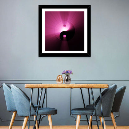 Magenta Yin Yang Symbol Wall Art