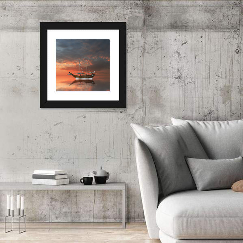 Dhow at Sunset Wall Art