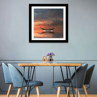 Dhow at Sunset Wall Art