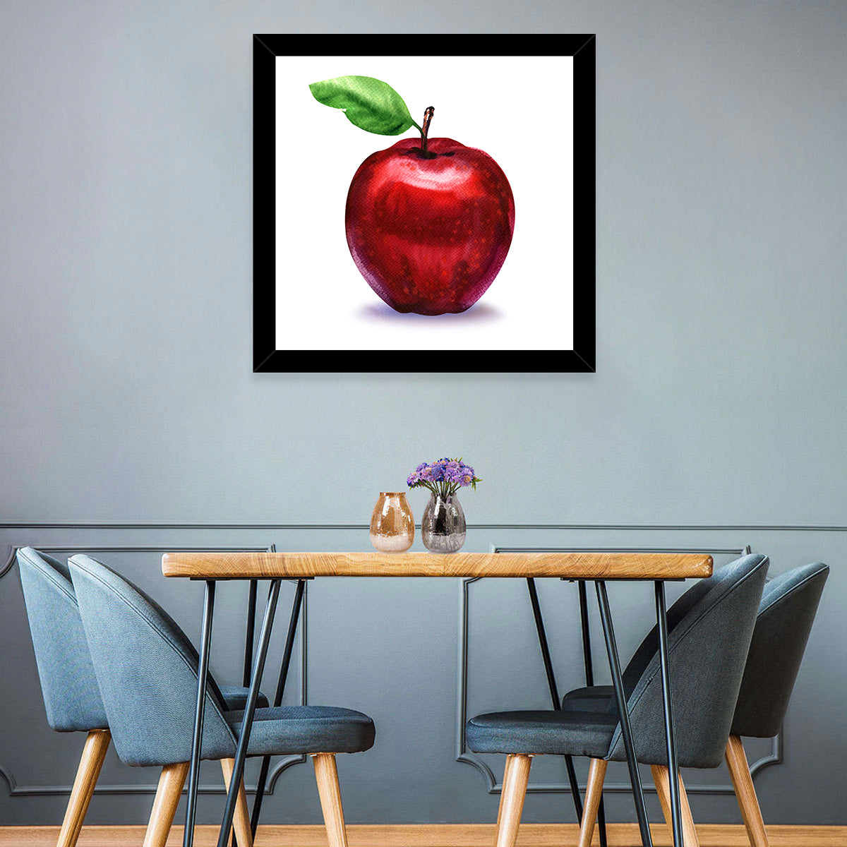 Red Apple Watercolor Wall Art