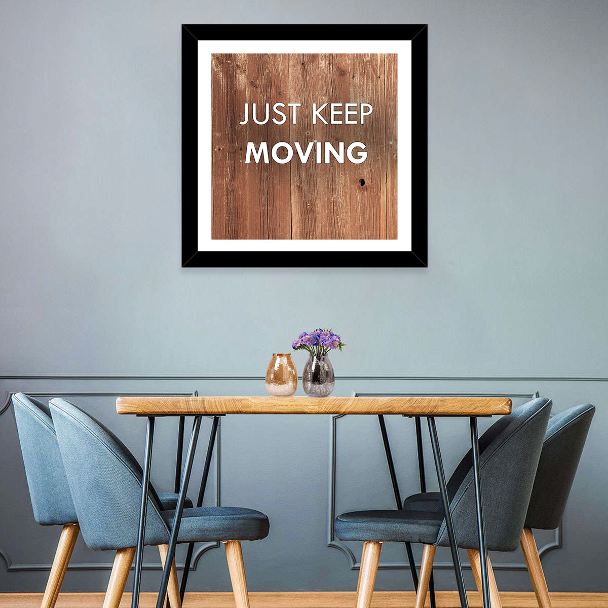 Just Keep Moving Rustic Quote Wall Art